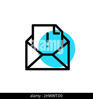 Important notification in the mail. Pixel perfect, editable stroke line art icon Stock Vector