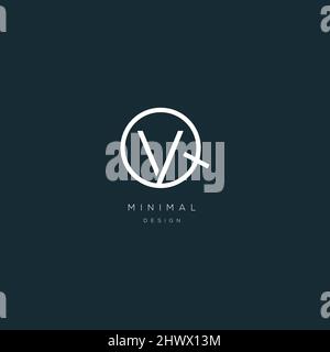 Alphabet letters Initials Monogram logo QV or VQ Stock Vector