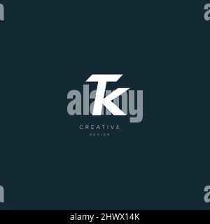 Alphabet letters Initials Monogram logo TK or KT Stock Vector