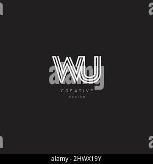 Alphabet letters Initials Monogram logo WU Stock Vector