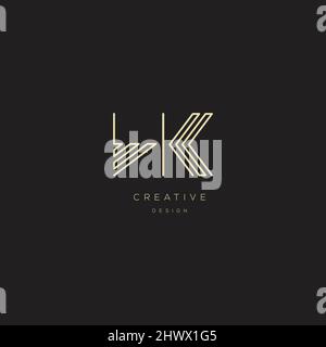 Alphabet letters Initials Monogram logo HK Stock Vector