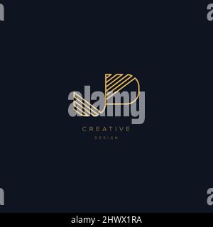 Alphabet letters Initials Monogram logo JP Stock Vector