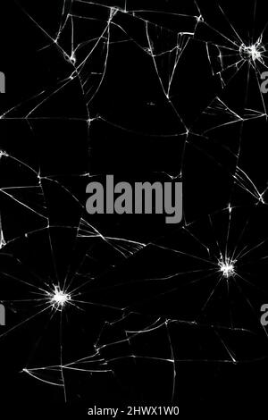 Texture broken glass with cracks. Abstract of cracked screen Smartphone from shock. Stock Photo