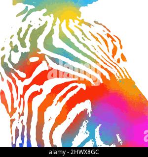 Multi colored Zebra print background. Vector illustration. Stock Vector