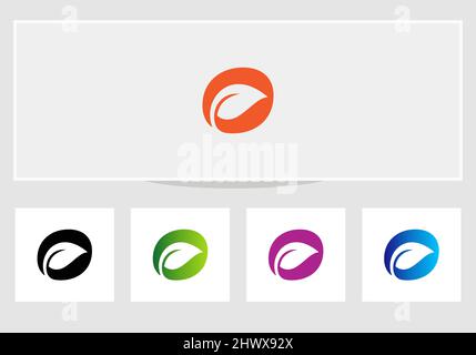 Eco logo design. Leaf logo design with O letter vector concept Stock Vector