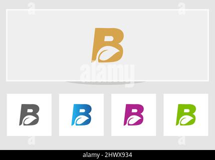 Eco logo design. Leaf logo design with B letter vector concept Stock Vector