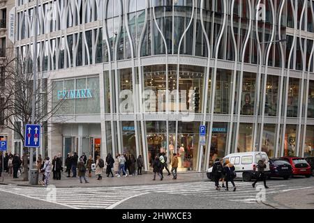 Prague, Czech Republic - March 5 2022: Clothing store Primark in the newly built The Flow Building on Wenceslas Square in Prague. Stock Photo