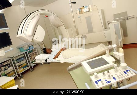 Barium meal, a procedure in which radiographs of the esophagus, stomach and duodenum are taken after barium sulfate is ingested by a patient. Barium m Stock Photo