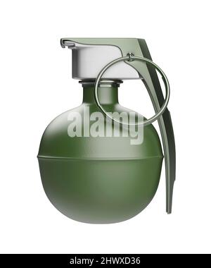 Hand grenade isolated on white background. 3D illustration Stock Photo ...