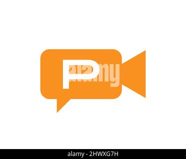 Podcast logo. Media logo design with P letter vector Stock Vector