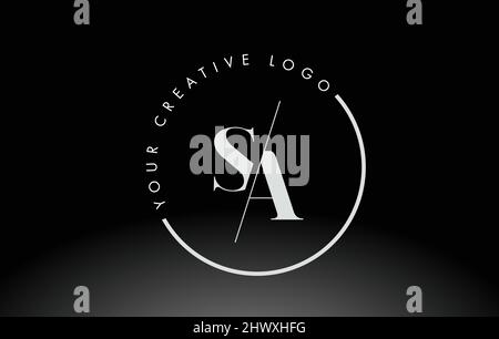 SA Letter Logo with Cutted and Intersected Design and Round Frame ...