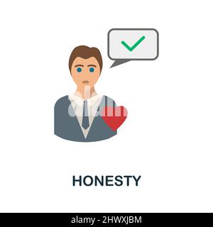 Honesty flat icon. Colored element sign from company value collection. Flat Honesty icon sign for web design, infographics and more. Stock Vector