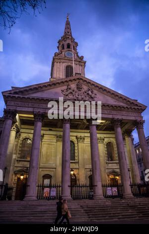 St Martin-in-the-Fields, an 18th century church in Trafalgar Square, London, England, UK Stock Photo