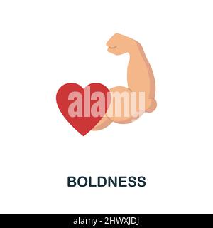 Boldness flat icon. Colored element sign from company value collection. Flat Boldness icon sign for web design, infographics and more. Stock Vector