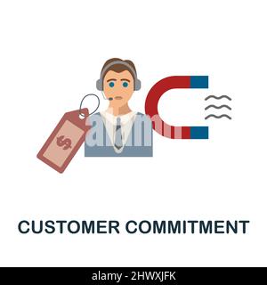 Customer Commitment flat icon. Colored element sign from company value collection. Flat Customer Commitment icon sign for web design, infographics and Stock Vector