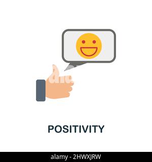 Positivity flat icon. Colored element sign from company value collection. Flat Positivity icon sign for web design, infographics and more. Stock Vector