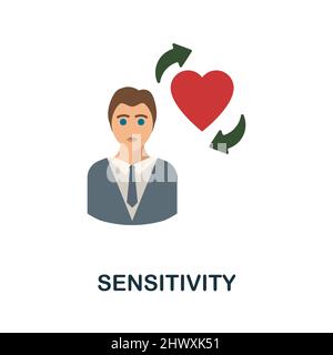 Sensitivity flat icon. Colored element sign from company value collection. Flat Sensitivity icon sign for web design, infographics and more. Stock Vector