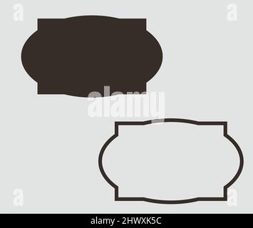 Wedding frame. Mailbox Monogram, Basic Shape, Monogram Frame. Empty frame label. Vector Template. Stock Vector