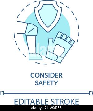 Consider safety turquoise concept icon Stock Vector