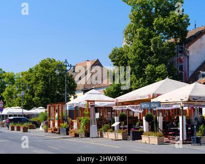 Alley of Old Town. The town Szentendre near Budapest. Europe, East Europe, Hungary Stock Photo