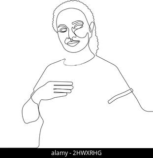 Minimalistic Female Face One Line Drawing Stock Vector