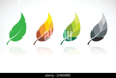 Vector image of leaves design on white background. Easy editable layered vector illustration. Stock Vector