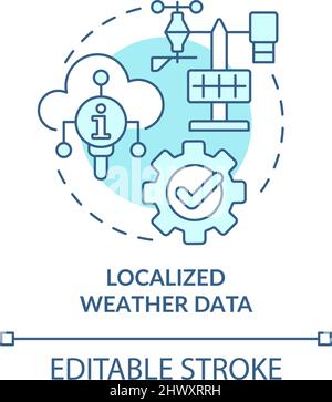 Localized weather data turquoise concept icon Stock Vector