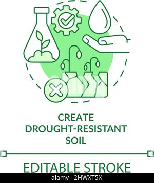 Create drought-resistant soil green concept icon Stock Vector