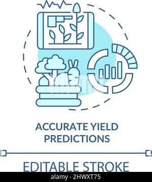 Accurate yield predictions turquoise concept icon Stock Vector