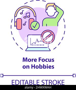 More focus on hobbies concept icon Stock Vector