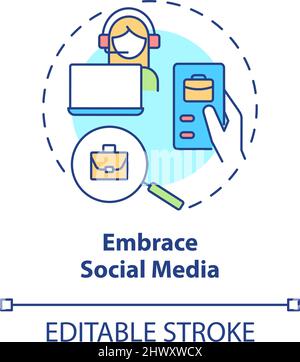 Embrace social media concept icon Stock Vector
