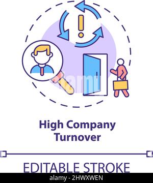 High company turnover concept icon Stock Vector