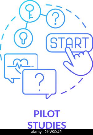 Pilot studies blue gradient concept icon Stock Vector