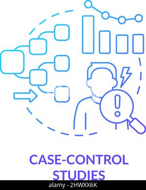 Case-control studies blue gradient concept icon Stock Vector