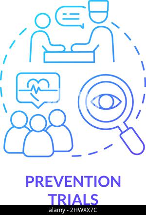 Prevention trials blue gradient concept icon Stock Vector