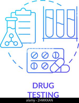 Drug testing blue gradient concept icon Stock Vector
