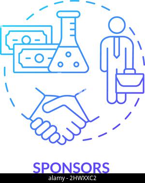 Sponsors blue gradient concept icon Stock Vector