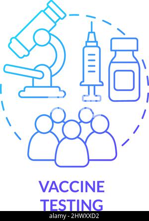 Vaccine testing blue gradient concept icon Stock Vector