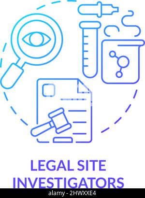 Legal site investigators blue gradient concept icon Stock Vector