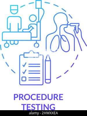 Procedure testing blue gradient concept icon Stock Vector