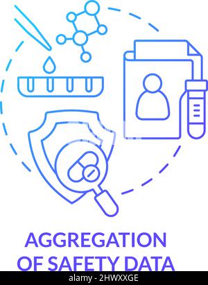 Aggregation of safety data blue gradient concept icon Stock Vector