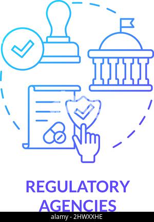 Regulatory agencies blue gradient concept icon Stock Vector