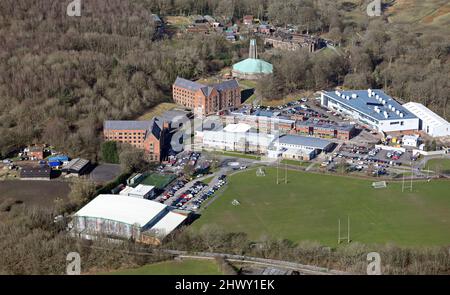 aerial view of Hopwood Hall College, Rochdale, Greater Manchester Stock Photo