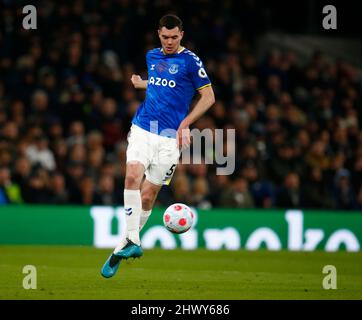 LONDON, England - MARCH 07: Everton's Michael Keane during Premier League between Tottenham Hotspur and Everton at Tottenham Hotspur stadium , London, Stock Photo