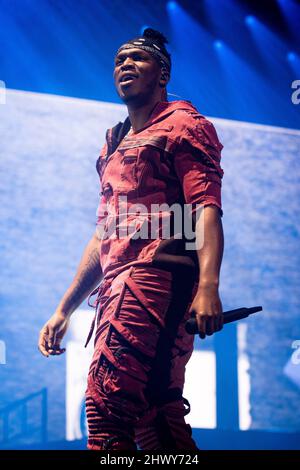 London, UK - February 25th, 2022: KSI performs on stage at Wembley Arena on February 25th, 2022 in London Stock Photo