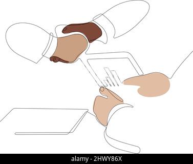 One continuous line is the concept. Vector illustration Stock Vector