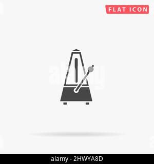 Metronome flat vector icon. Hand drawn style design illustrations. Stock Vector