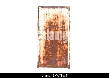 rusty door and isolated white background Stock Photo