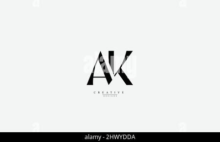 Alphabet letters Initials Monogram logo AK KA A K Stock Vector