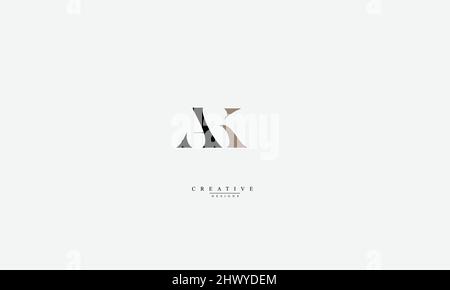 Alphabet letters Initials Monogram logo AK KA A K Stock Vector